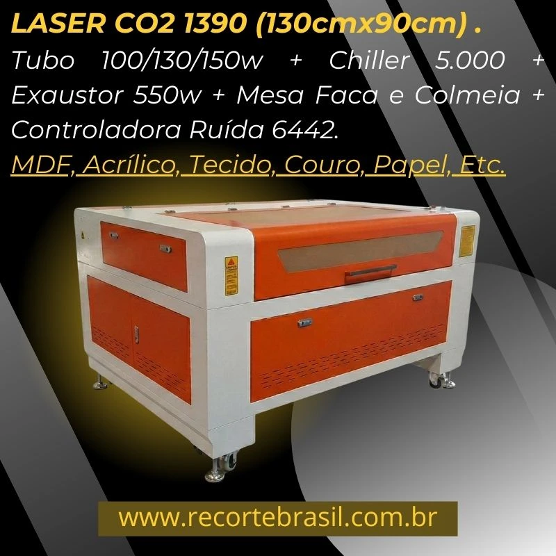 Máquina de Corte a Laser CO2 1390 Recorte Brasil
