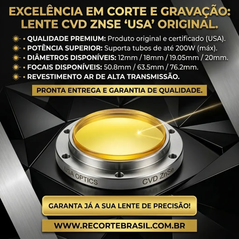 Lente CVD ZnSe 'USA' Original para Laser CO2: Precisão Máxima.