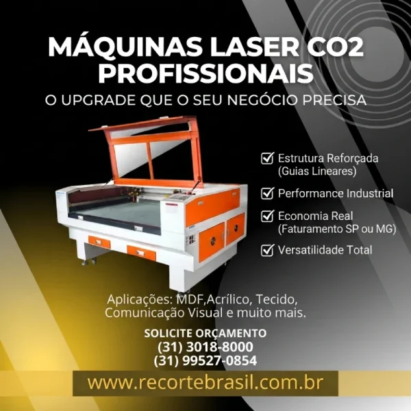 Máquinas Laser CO2 com Guia Linear e Patins. Mecânica Premium de Alta Qualidade e Instalação Presencial.