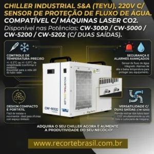 CHILLER INDUSTRIAL PARA MÁQUINA LASER CO2.