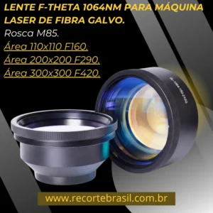 LENTE F-THETA 1064NM PARA MÁQUINA LASER DE FIBRA GALVO.