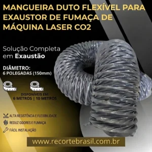MANGUEIRA DE DUTO FLEXÍVEL PARA MÁQUINA LASER CO2.