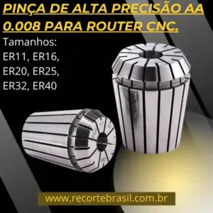 PINÇA DE ALTA PRECISÃO AA 0,008 PARA ROUTER CNC.