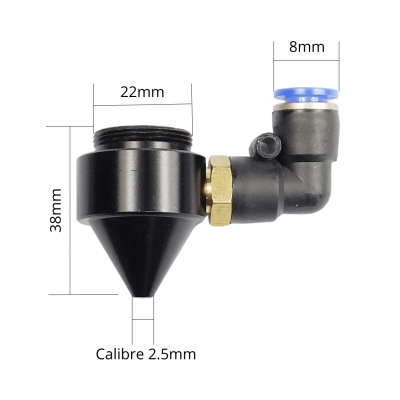 BV5006 - KIT BICO + VALVULA DE AR PARA CABEÇA MAQUINA CORTE A LASER CO2