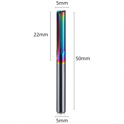 RPDLC2C3005 - FRESA DE TOPO 2 CORTES RETA PARALELA - 5x5x22x50mm