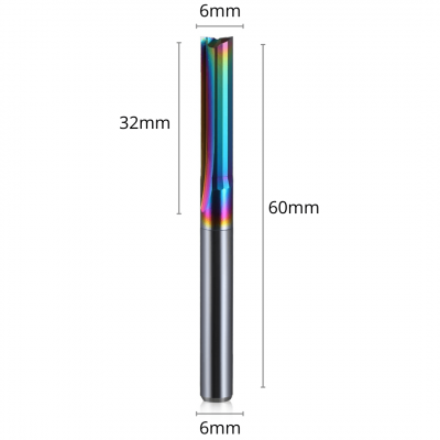 RPDLC2C3007 - FRESA DE TOPO 2 CORTES RETA PARALELA - 6x6x32x60mm