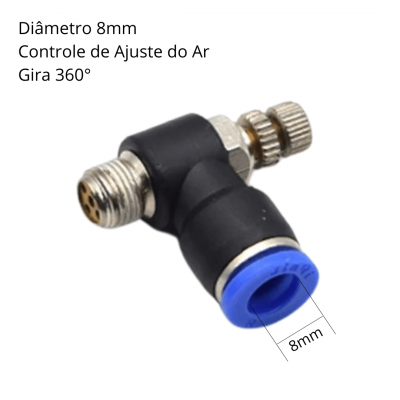 VAR8MM - VÁLVULA DE AR 8MM PARA BICO DE CORTE MÁQUINA LASER CO2
