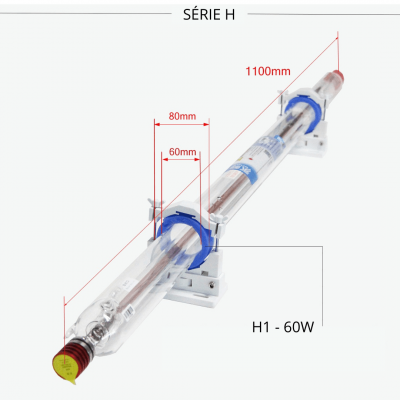 YOH160W - TUBO PARA MÁQUINA DE CORTE E GRAVAÇÃO A LASER CO2 YONGLI - H1-60W