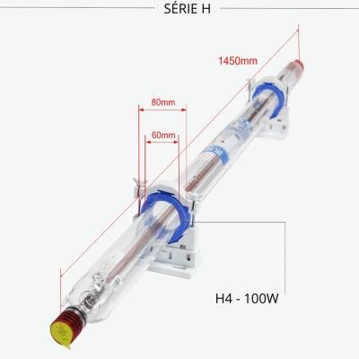 YOH4100W - TUBO PARA MÁQUINA DE CORTE E GRAVAÇÃO A LASER CO2 YONGLI - H4-100W
